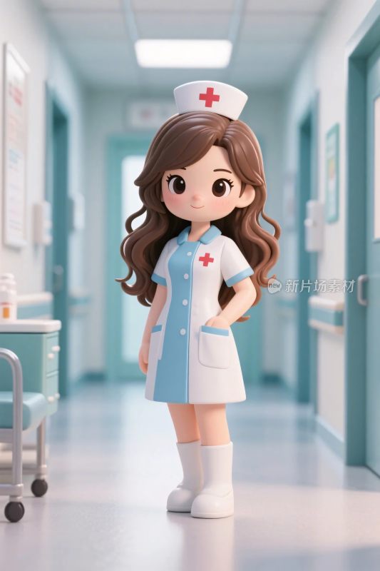 卡通护士形象插画