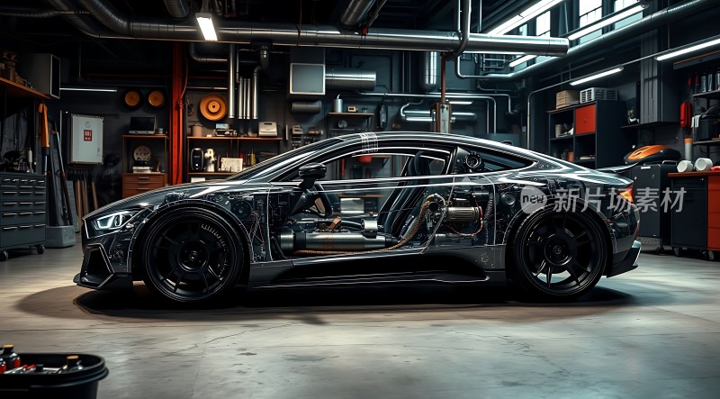 透明跑车车间展示科技感十足！