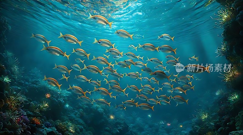 海洋之舞鱼群与珊瑚共舞