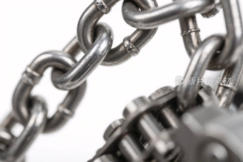金属链条锁具特写