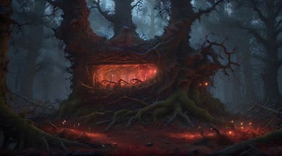 神秘森林中的古老树洞 神秘森林中的古老树洞