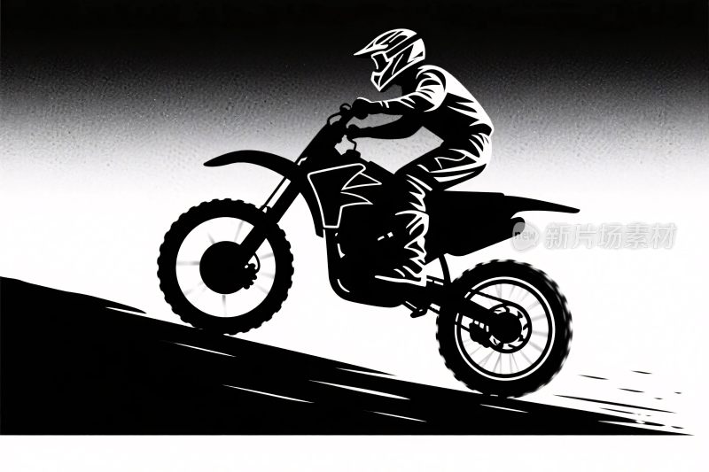 越野摩托骑手插画