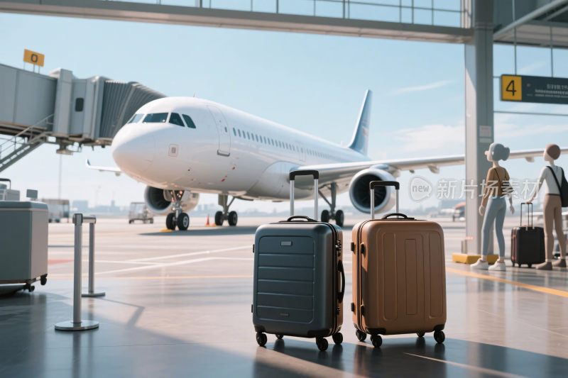 机场候机厅与飞机场景