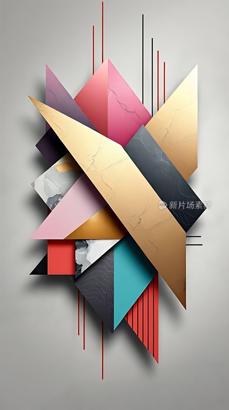 多彩几何艺术拼贴