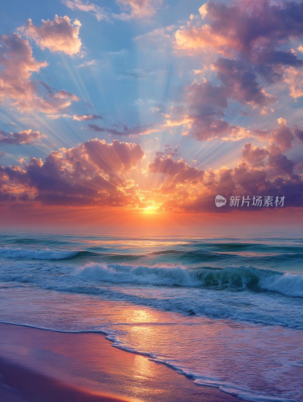 海边绚烂日出美景