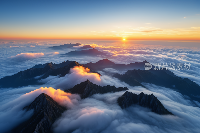 日落山脉的景色高清风景风光图片