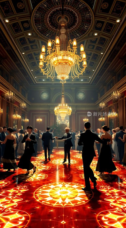 华丽舞厅里的优雅舞者
