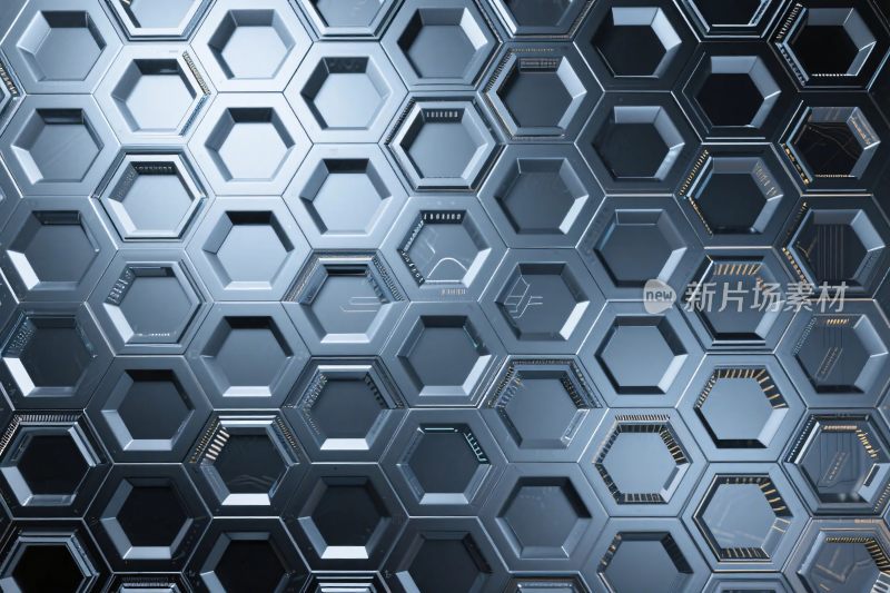 金属六边形背景