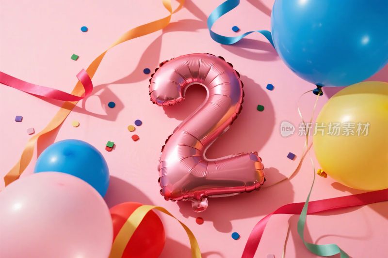 粉色气球庆祝场景