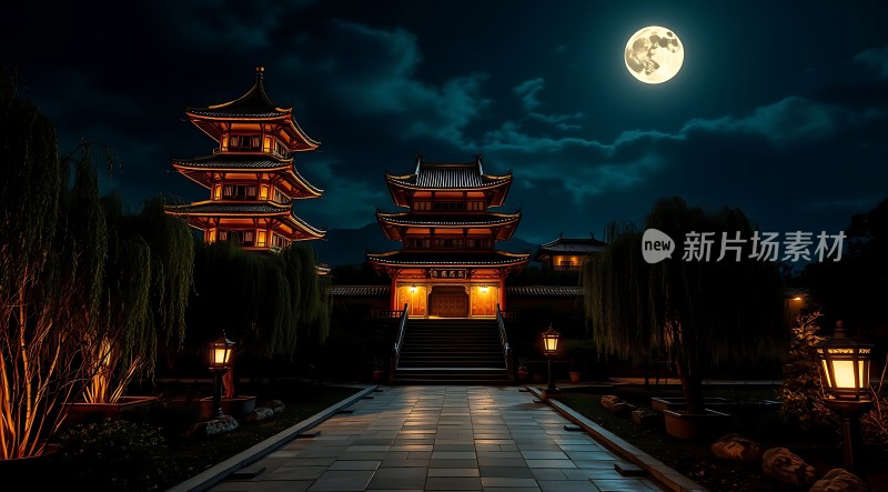 古寺夜月