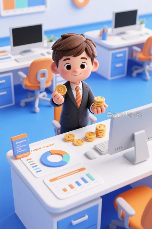 卡通办公场景插画