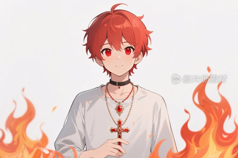 红发动漫角色火焰
