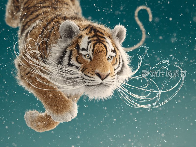 奔跑的老虎插画