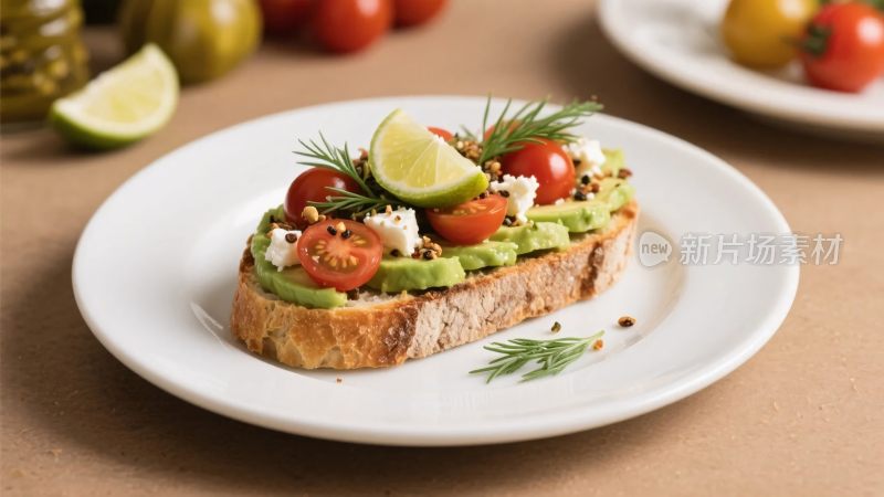 开放式牛油果三明治