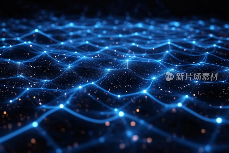 蓝色科技感网络线条背景图