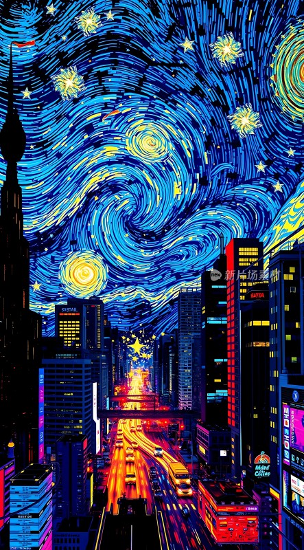 夜幕下的星河都市