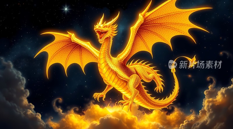 金光闪闪的龙腾云霄