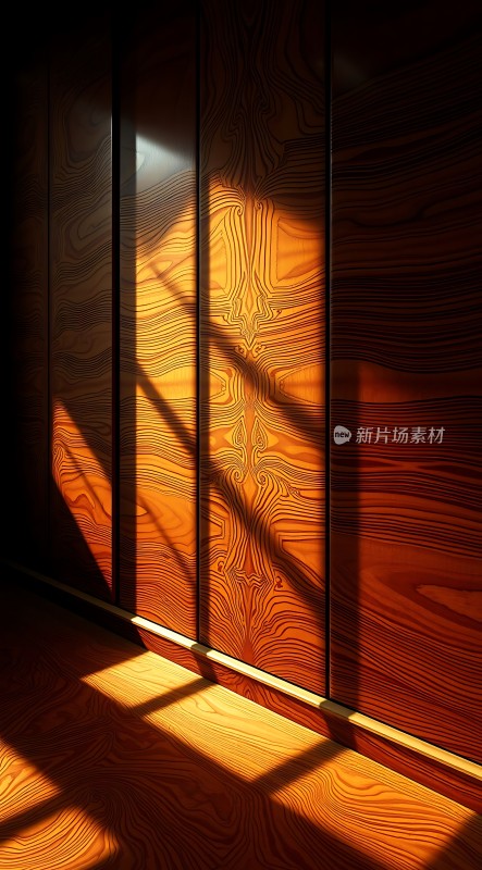 阳光下的木纹艺术