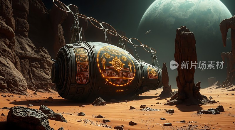 火星探索飞船与外星地貌