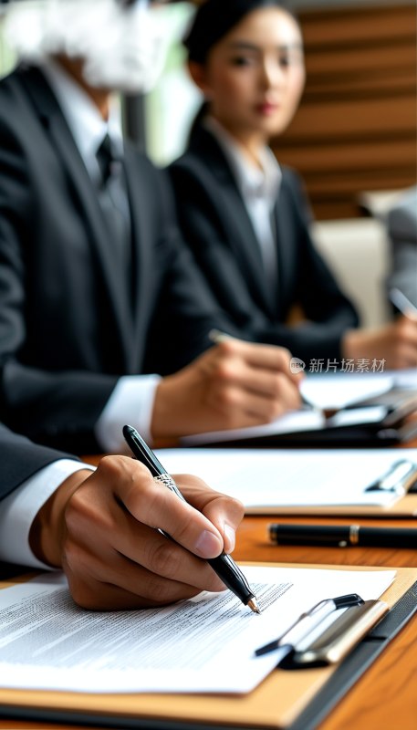 亚洲商人签署合同