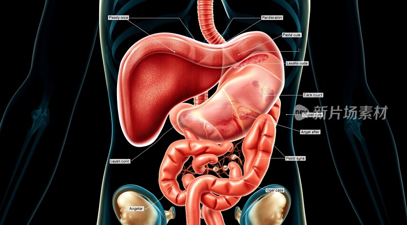 人体消化系统解剖图