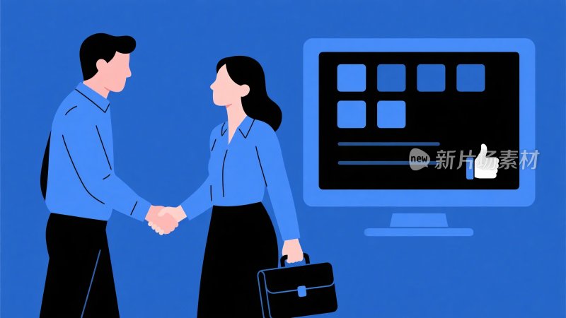 商务人士握手合作场景
