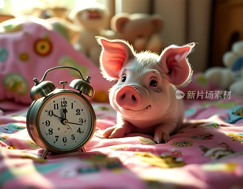 晨光中醒来的小猪