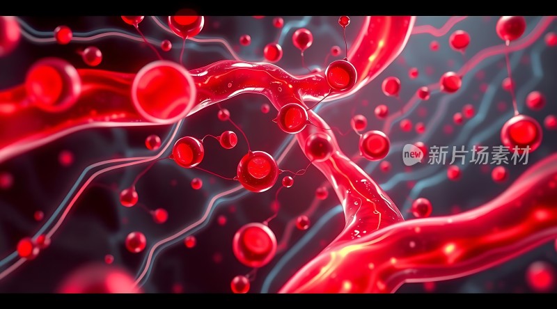 红色血管与血细胞的艺术表现
