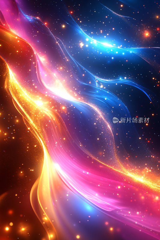 绚丽梦幻的流动光带背景