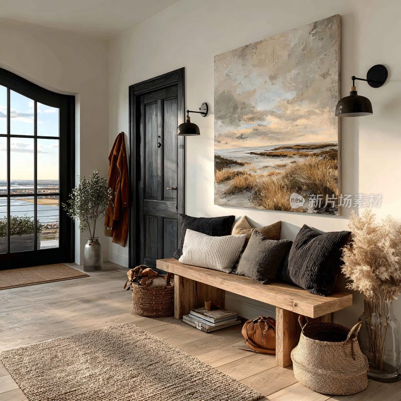 温馨舒适的室内玄关场景