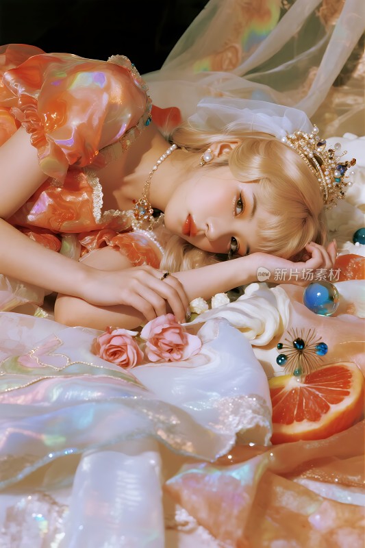 金色长发公主与梦幻玫瑰