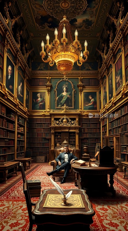 古董书房里的学者