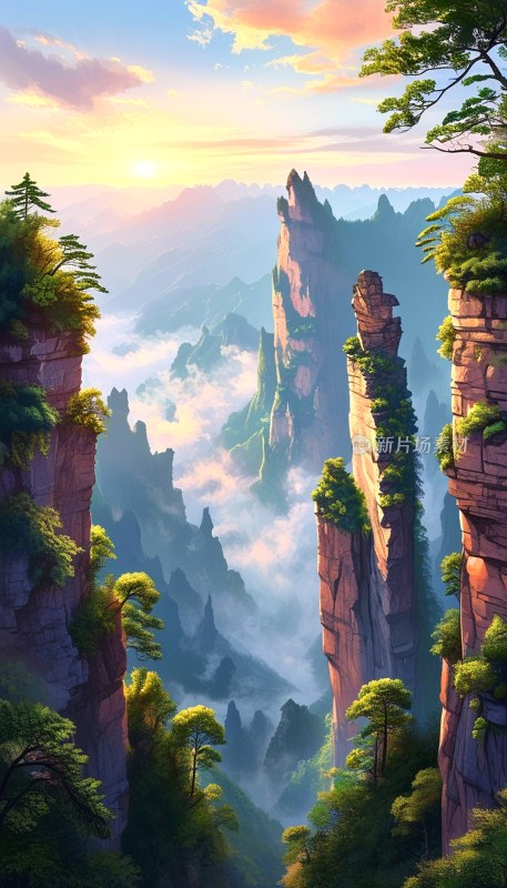 张家界天门山风光