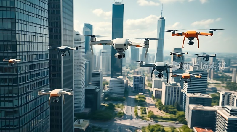 无人机编队飞越城市天际线