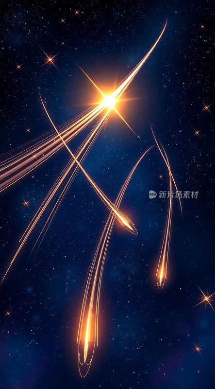 星河璀璨流星划过夜空