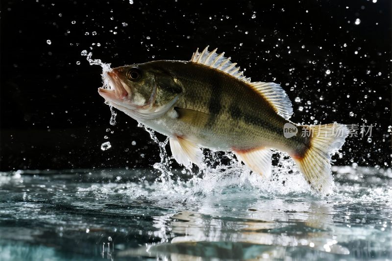 鱼跃水面摄影图