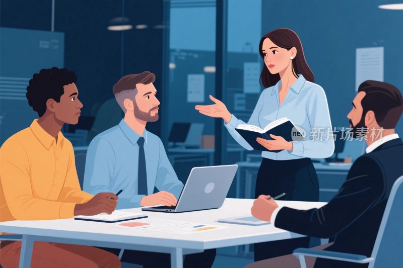 办公室会议讨论场景