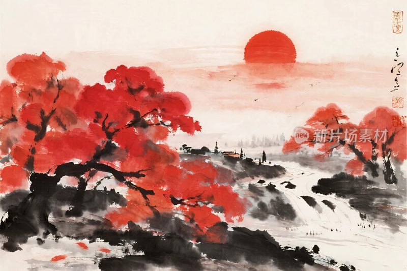 水墨山水风景画