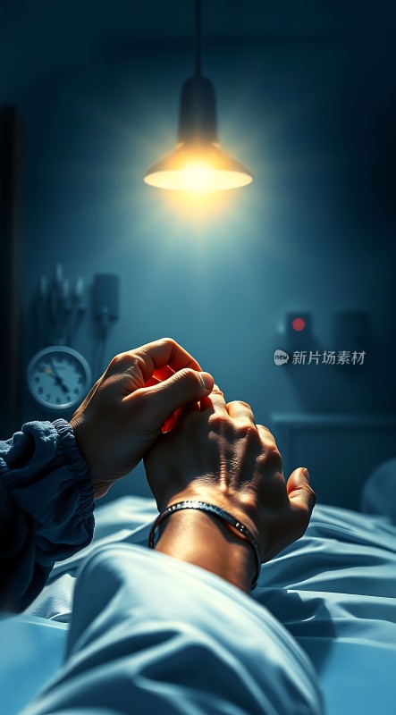 医院里的一双手温暖与希望的光芒
