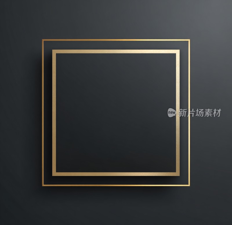 黑金边框方形背景图