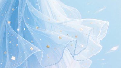 飘拂的梦幻蓝纱与星星元素 飘拂的梦幻蓝纱与星星元素