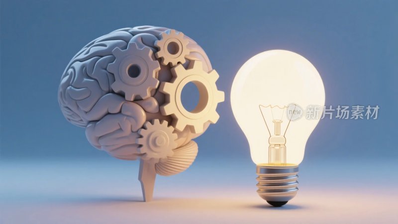 创意大脑灯泡联想