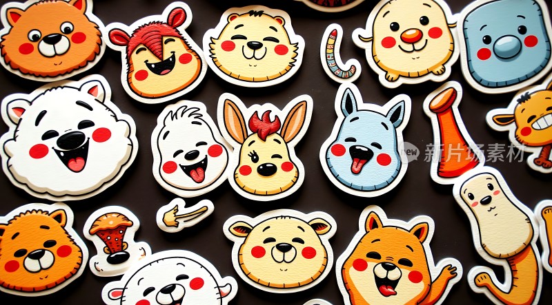 卡通动物表情贴纸合集