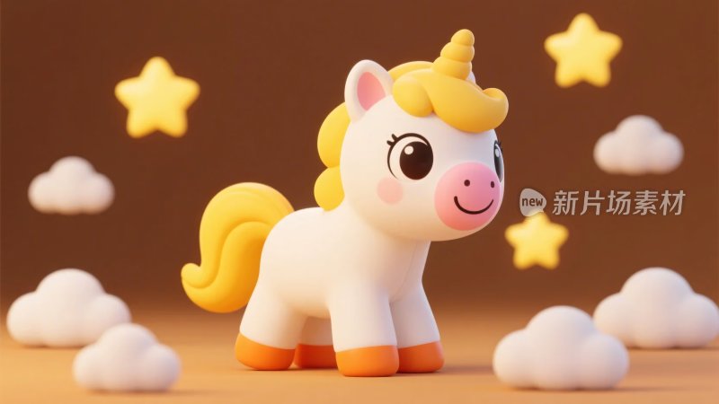 可爱独角兽玩具插画