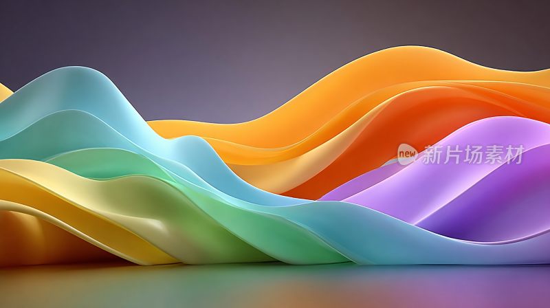 多彩波浪形状抽象画面