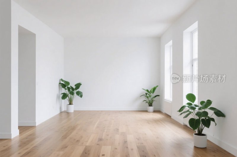 简约空房间绿植室内