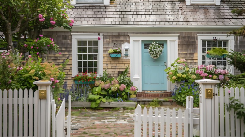 温馨小院绿意盎然色彩缤纷