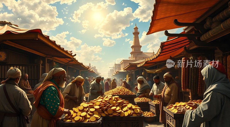 **古市集上的黄金交易**
