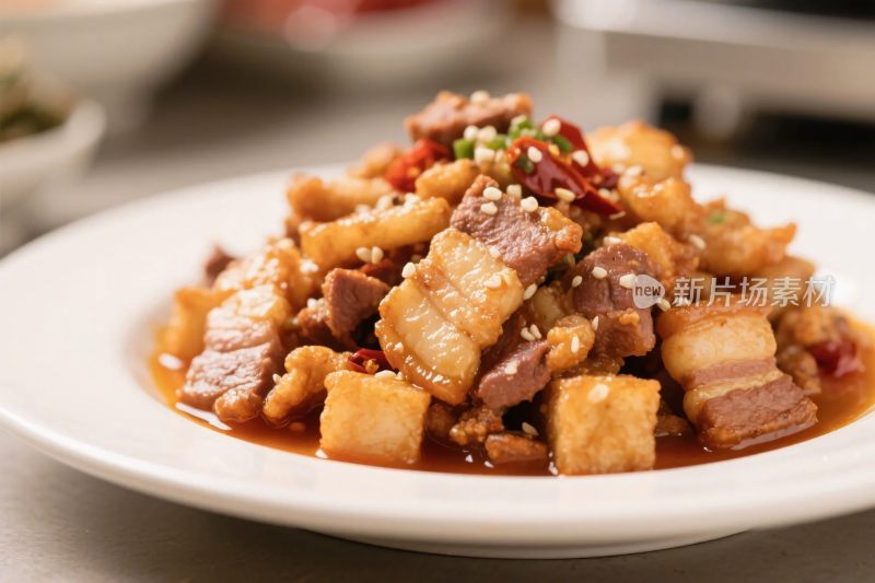 红烧肉豆腐美食图
