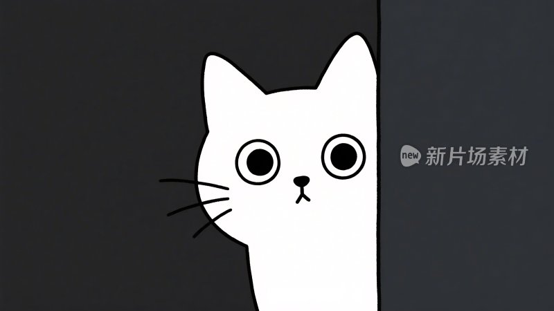卡通白猫插画
